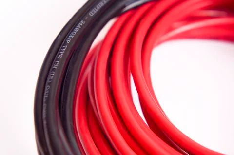 Computer technology black cable data transfer Stock Photos