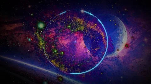 Computer technology. Blue color in space background for your design. Stock Footage 77901004