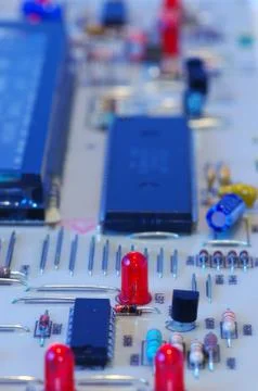 Computer technology capacitor chip conduct board Foto stock