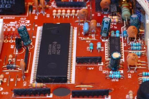 Computer technology capacitor conduct electronic Foto stock
