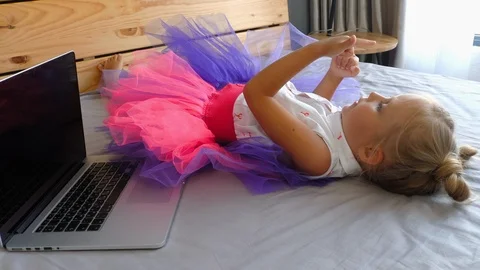 Computer technology for children Stock Footage 124842868