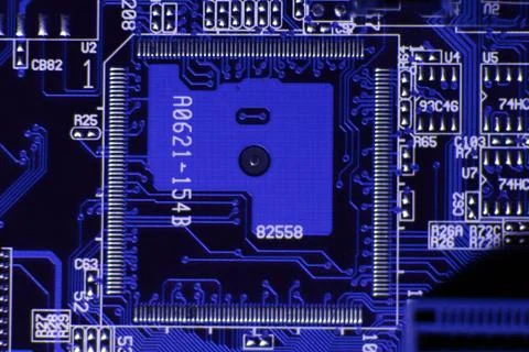 Computer technology circuit board data flow Stock Photos