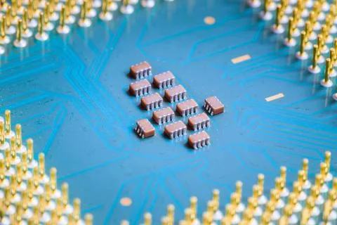 Computer Technology: Close up of a the cpu central processing unit Compute... 写真素材