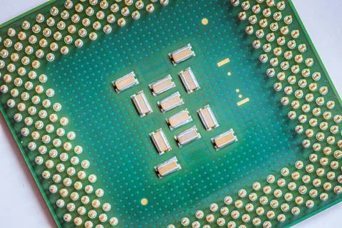 Computer Technology: Close up of a the cpu central processing unit Compute... 写真素材