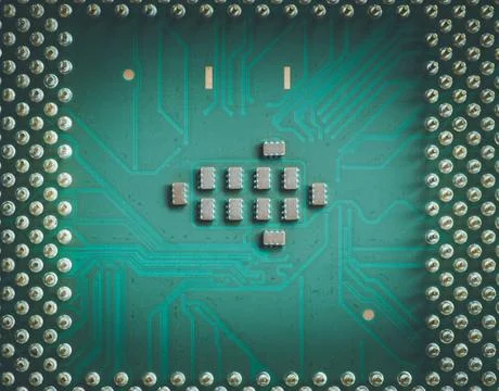 Computer Technology: Close up of a the cpu central processing unit Compute... 写真素材