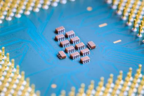 Computer Technology: Close up of a the cpu central processing unit Compute... 写真素材