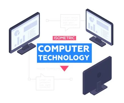 Computer technology concept - modern vector isometric illustration Stockillustratie