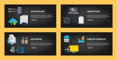 Computer technology, data hosting and computer code. Stock Illustration