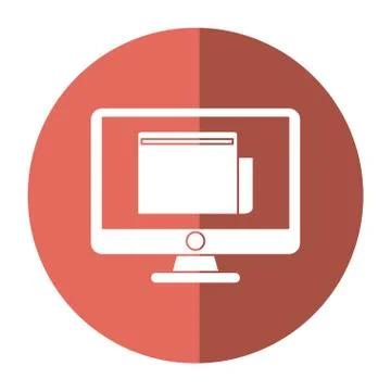 Computer technology digital document work shadow Stock Illustration