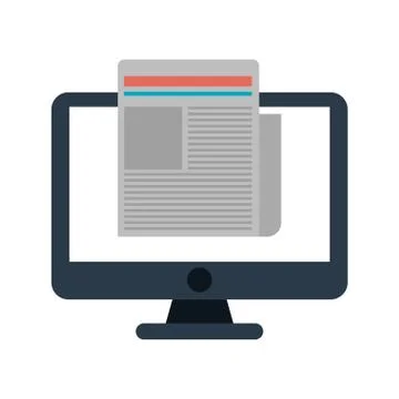 Computer technology digital document work Stock Illustration