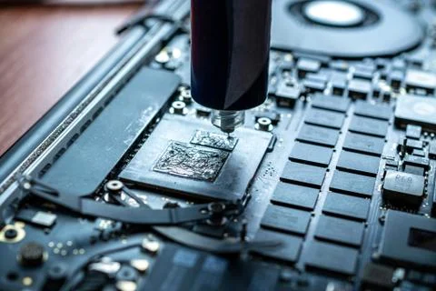 Computer technology. Electronic hardware repair, pc service and maintenance f Stock Photos
