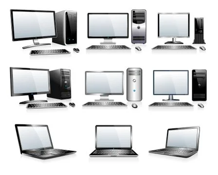 Computer Technology Electronics - Computers, Desktops, PC Stock Illustration