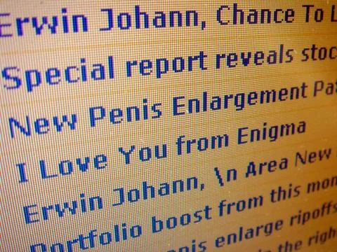 Computer technology email full mail junk bunged Stock Photos