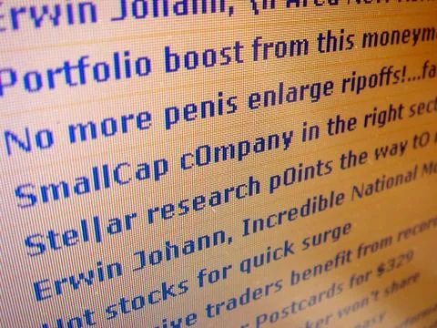 Computer technology email full mail junk bunged Stock Photos