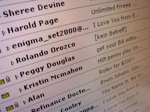 Computer technology email full mail junk bunged 스톡 사진