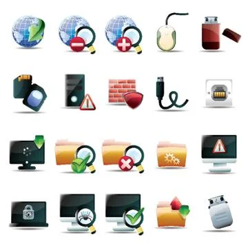 Computer Technology Icon Collection Stock Illustration
