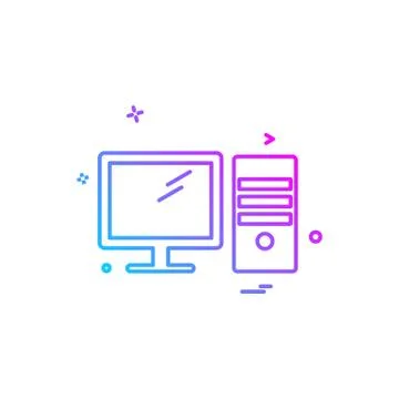 Computer Technology icon design vector Illustrazione stock
