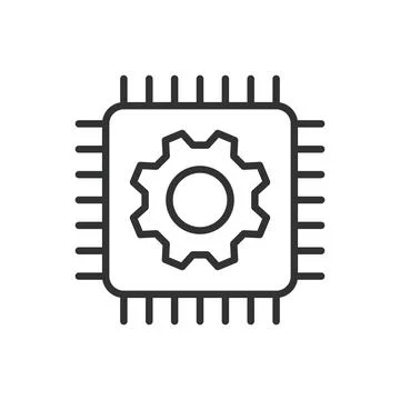 Computer Technology, icon in line design. Computer technology, technology Illustrazione stock