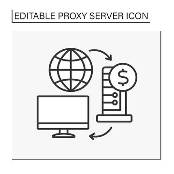 Computer technology line icon 스톡 일러스트