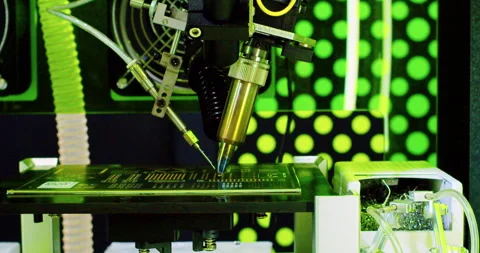 Computer technology. A modern automated industrial machine Stock Footage 332902505