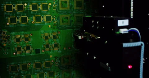 Computer technology. A modern automated industrial machine Stock Footage 332902898