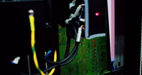 Computer technology. A modern automated industrial machine Stock Footage 332903373