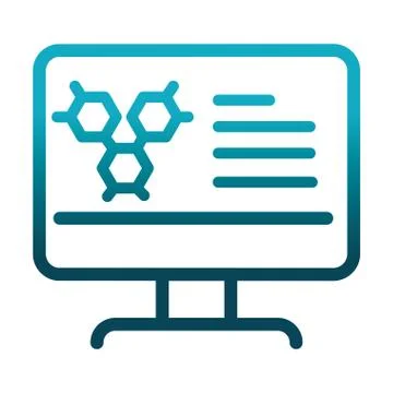 Computer technology molecule laboratory science and research gradient style icon 스톡 일러스트