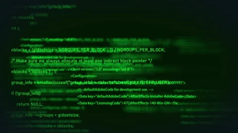 Computer technology network hacker program code screen scrolling Stock Footage 146941352