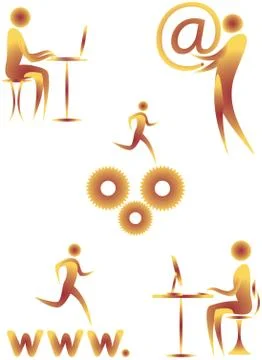 Computer technology networking collection Stock Illustration