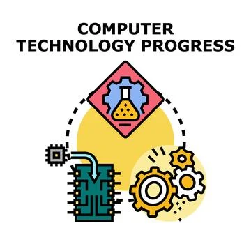 Computer technology progress cycle concept illustrating innovation Stockillustratie