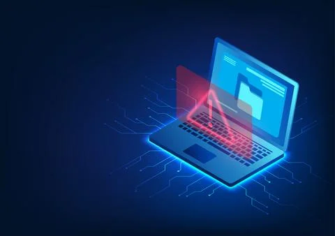 Computer technology The screen is an image of sending a document with an al.. Stock Illustration