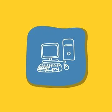 Computer technology scribble 스톡 일러스트