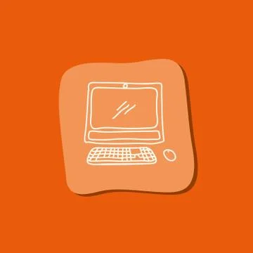 Computer technology scribble 스톡 일러스트