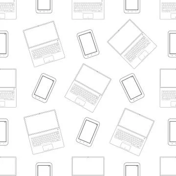 Computer technology seamless pattern Stock Illustration