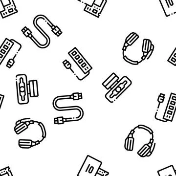 Computer Technology Seamless Pattern Vector Stock Illustration