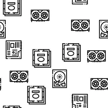 Computer Technology Seamless Pattern Vector イラスト素材