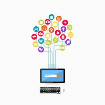 Computer technology. Search engine concept. Abstract tehcnology background Stock Illustration