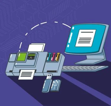 Computer technology set gadgets Stock Illustration