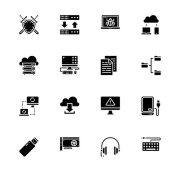 Computer technology. Set outline icon EPS 10 vector format. Professional pixe イラスト素材