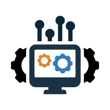 Computer, technology, setting, gear, computer technology icon Stock Illustration