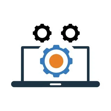 Computer, technology, setting, gear, computer technology icon Illustrazione stock