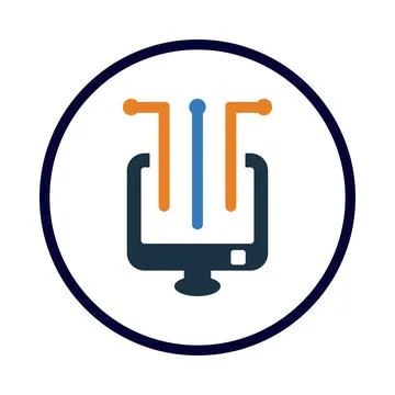 Computer, technology, setting, gear, computer technology icon Illustrazione stock