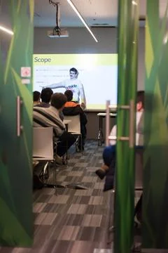 Computer technology students young computer technology students on code pr... Stock-Fotos