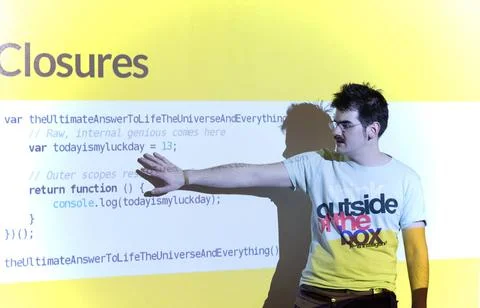 Computer technology students young computer technology students on code pr... Stock-Fotos