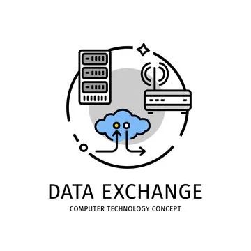 Computer Technology Thin Line Icon Concept. Vector Illustrazione stock