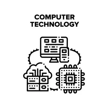 Computer Technology Vector Concept Illustration Stock-Illustration