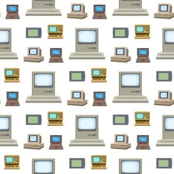Computer technology vector evolution display telecommunication equipment metal Stock Illustration