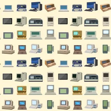 Computer technology vector evolution display telecommunication equipment metal Stock Illustration