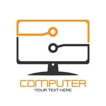 Computer technology. Vector illustration for theme design isolated Stock Illustration