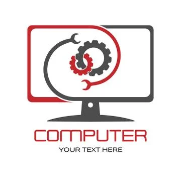 Computer technology. Vector illustration for theme design isolated 스톡 일러스트